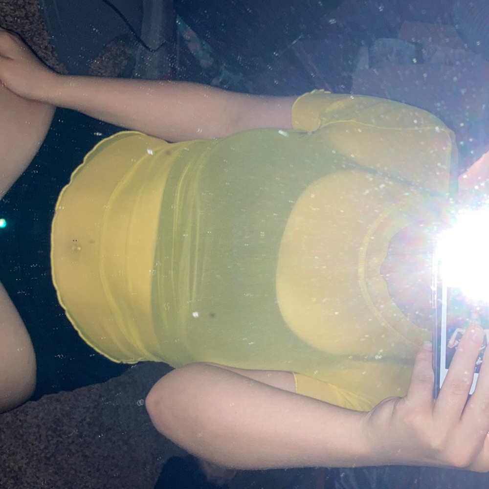 yellow mesh top